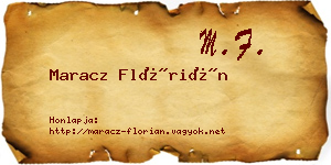 Maracz Flórián névjegykártya